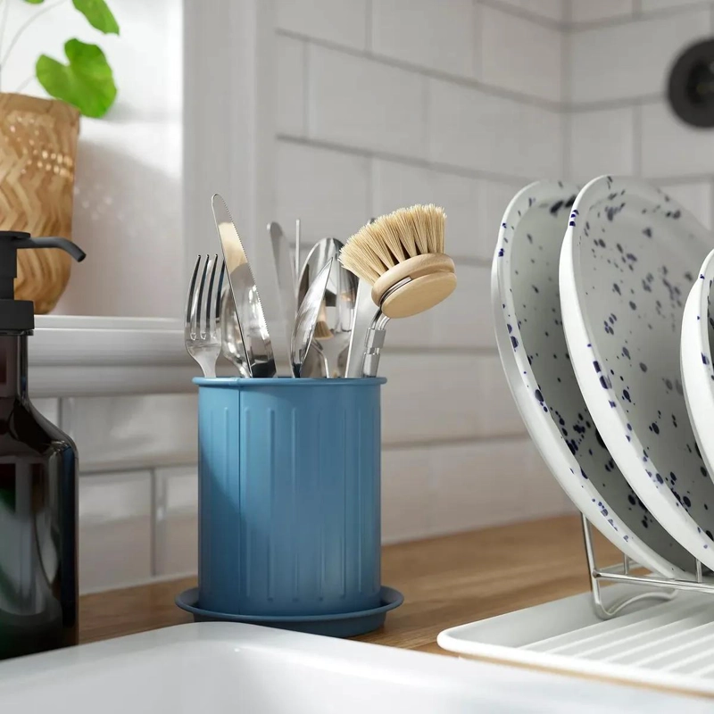 ESCURRIDOR DE CUBIERTOS AZUL Y GRIS DE 13 CM PARA COCINA - 5