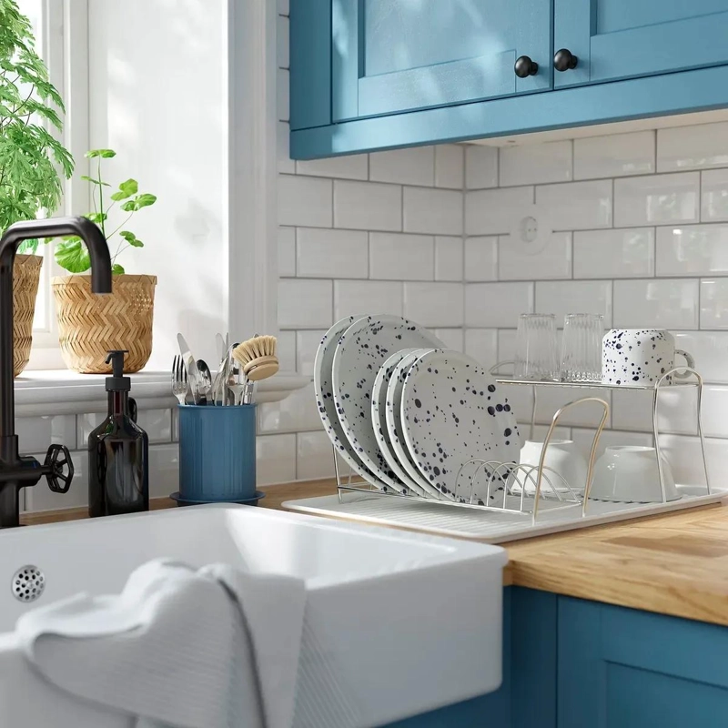 ESCURRIDOR DE CUBIERTOS AZUL Y GRIS DE 13 CM PARA COCINA - 6