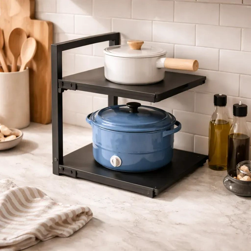 ESTANTE ORGANIZADOR DE COCINA DE DOS NIVELES PARA UTENSILIOS - 3