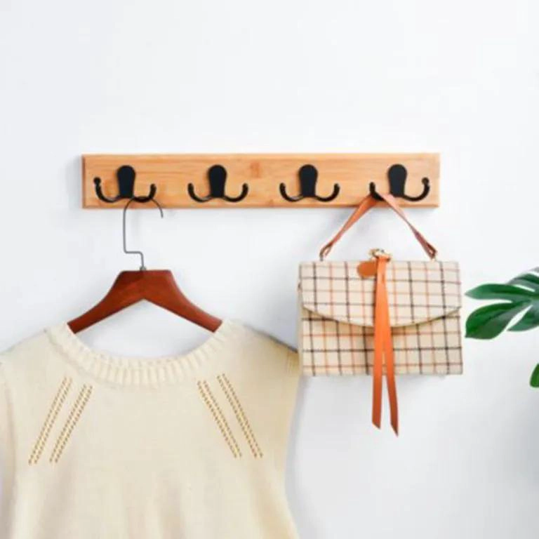 PERCHA DOBLE DE BAMBU RESISTENTE PARA ROPA - 2