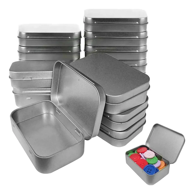 PACK DE 12 CAJAS ORGANIZADORAS RECTANGULARES DE METAL - 1