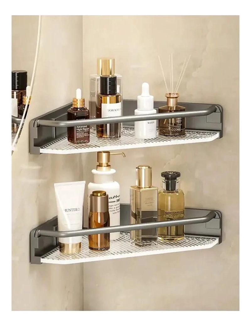 ESTANTE ESQUINERO DE ALMACENAMIENTO PARA BAÑO Y JABONERAS - 6