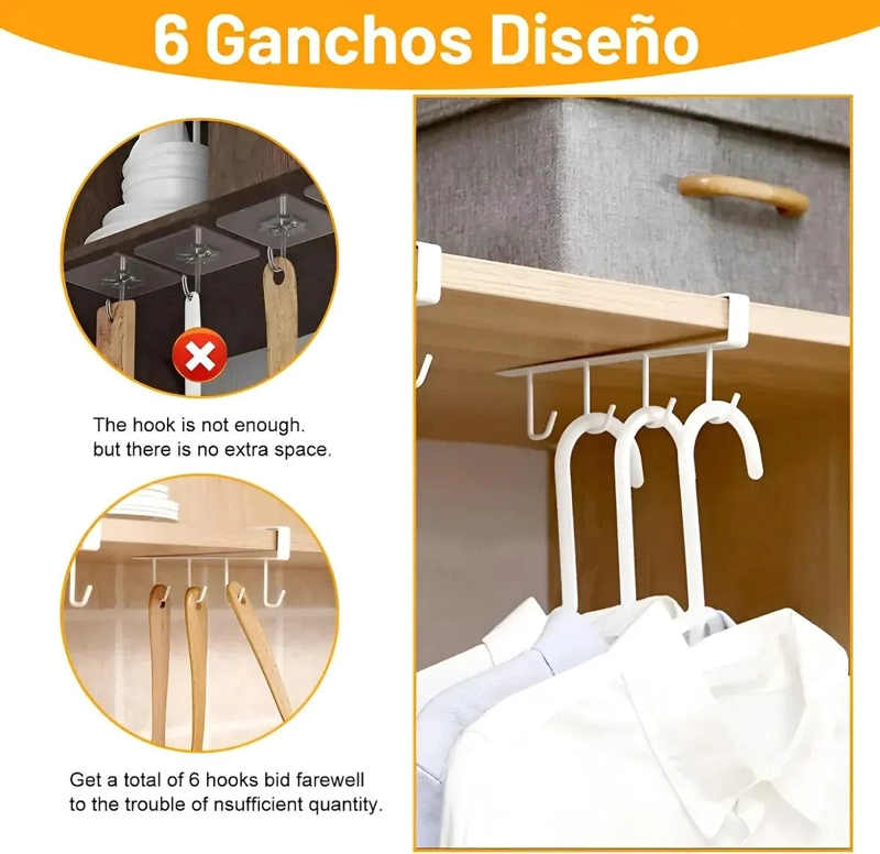 SOPORTE COLGANTE PARA VASOS Y UTENSILIOS DE COCINA - 6