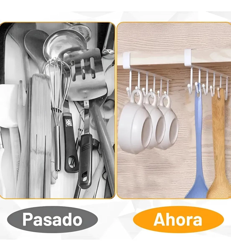 SOPORTE COLGANTE PARA VASOS Y UTENSILIOS DE COCINA - 8