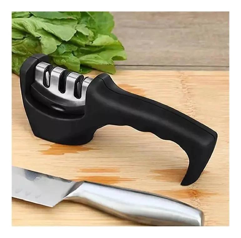 AFILADOR DE CUCHILLOS Y TIJERAS DE 3 ETAPAS EN ACERO Y CERAMICA - 2