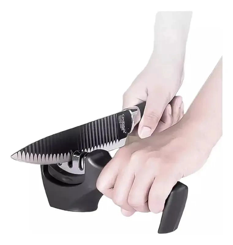 AFILADOR DE CUCHILLOS Y TIJERAS DE 3 ETAPAS EN ACERO Y CERAMICA - 3