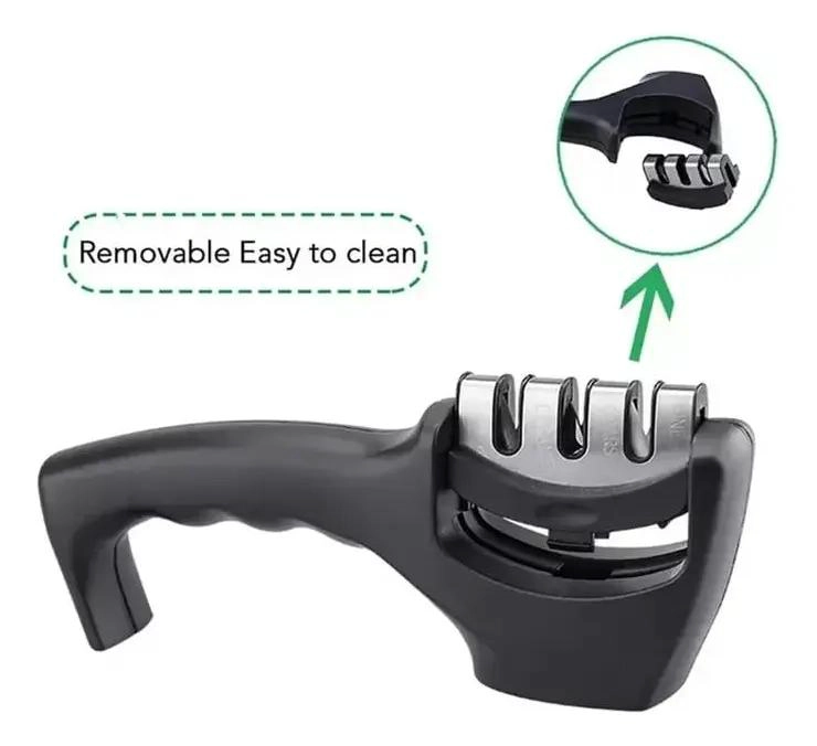 AFILADOR DE CUCHILLOS Y TIJERAS DE 3 ETAPAS EN ACERO Y CERAMICA - 6