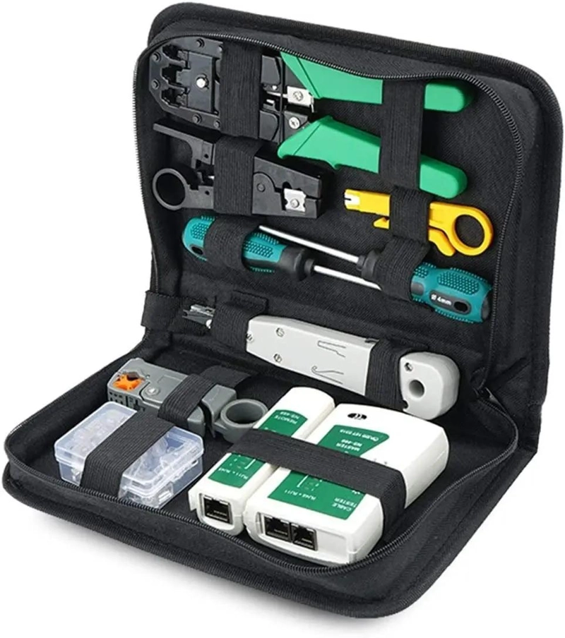 KIT DE HERRAMIENTAS MULTIFUNCIONAL PARA REDES Y CRIMPADO - 1