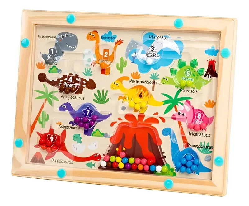 LABERINTO MONTESSORI MAGNE TICO DE DINOSAURIOS PARA NIÑOS - 1