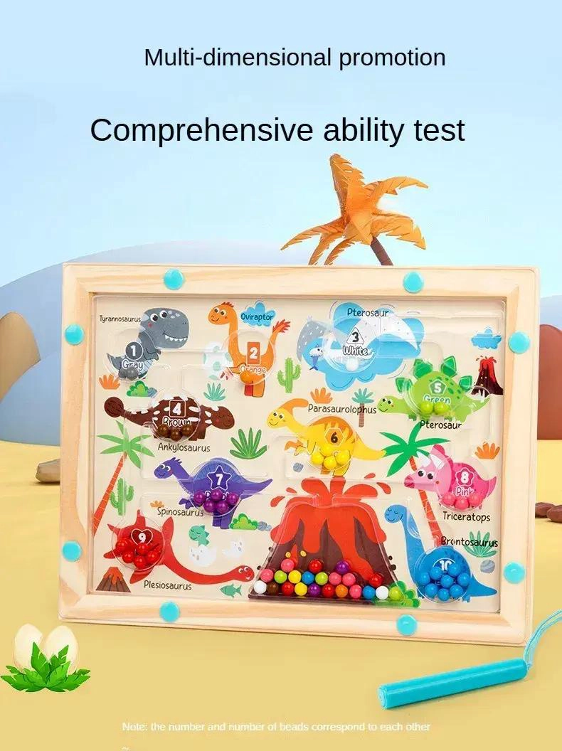 LABERINTO MONTESSORI MAGNE TICO DE DINOSAURIOS PARA NIÑOS - 4