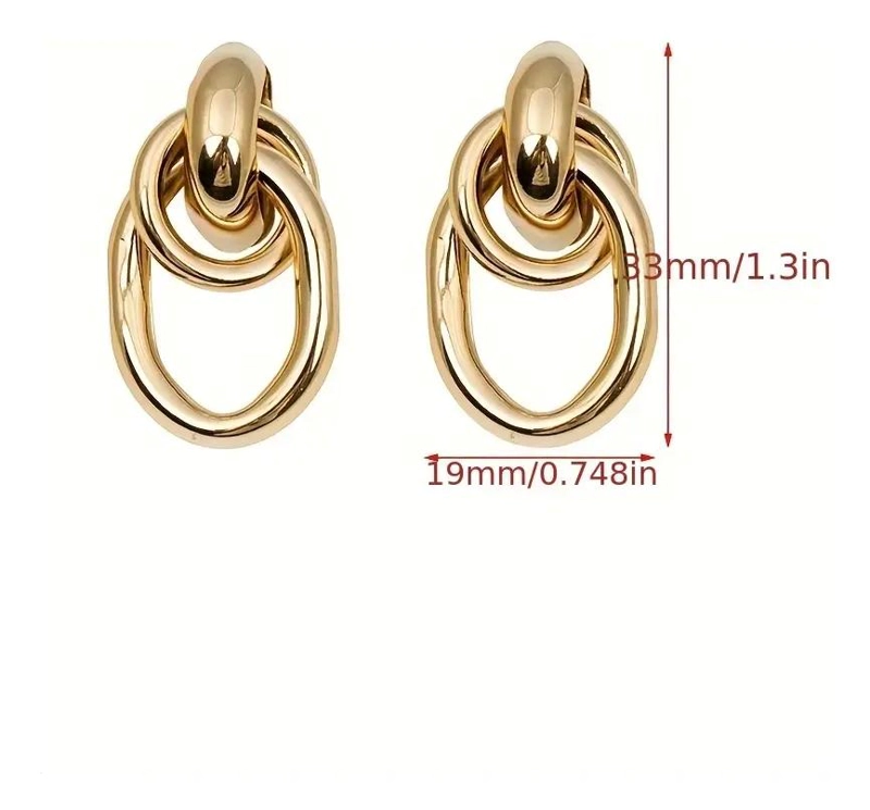 AROS PENDIENTES DOBLES ELEGANTES PARA OCASIONES ESPECIALES - 3