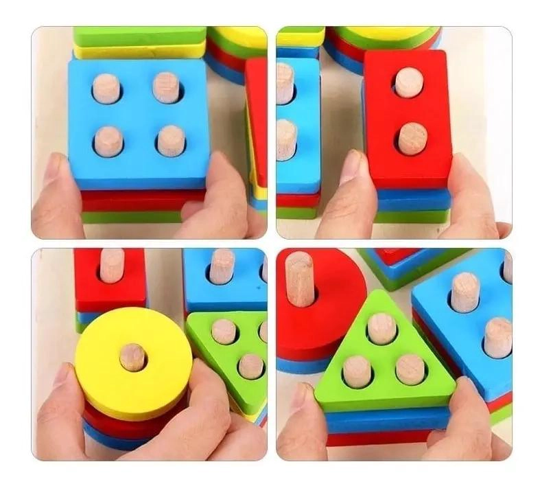 KIT DIDACTICO DE JUGUETES DE MADERA PARA NIÑOS - 4