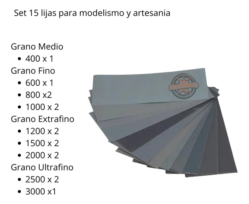 PACK DE 2 PORTALIJAS Y 15 LIJAS PARA MODELISMO - 3