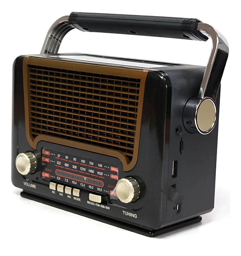 RADIO RETRO ANALOGICA AM/FM/SW CON BLUETOOTH Y LINTERNA SOLAR - 1