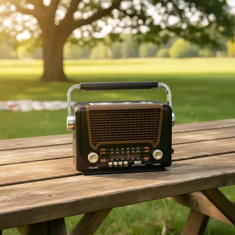 RADIO RETRO ANALOGICA AM/FM/SW CON BLUETOOTH Y LINTERNA SOLAR - 5