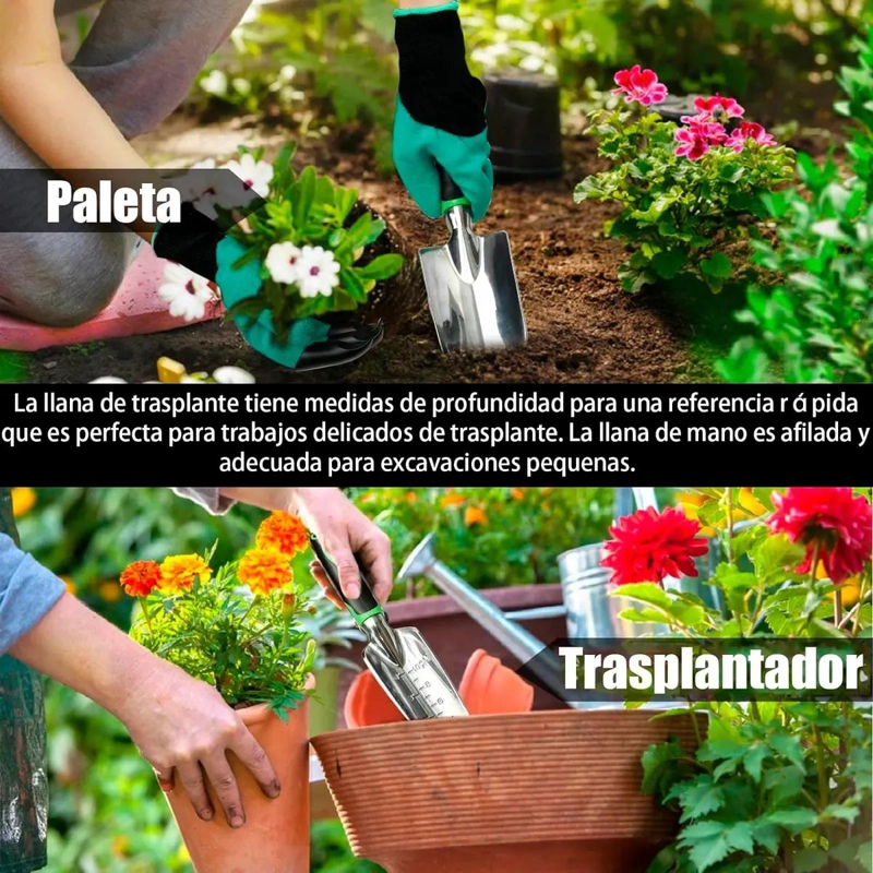SET 11 PIEZAS HERRAMIENTAS JARDINERIA - 2