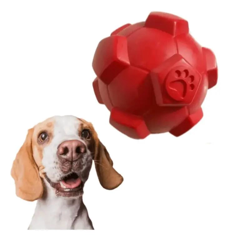 PELOTA DE FUTBOL RESISTENTE PARA PERROS DE CAUCHO NATURAL - 2