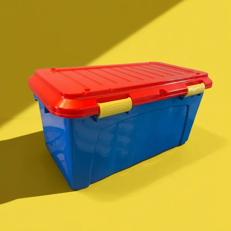 BAUL ORGANIZADOR PLASTICO 90 LITROS CON RUEDAS PARA ALMACENAMIENTO - 1