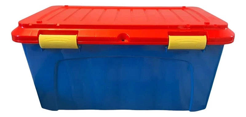 BAUL ORGANIZADOR PLASTICO 90 LITROS CON RUEDAS PARA ALMACENAMIENTO - 6