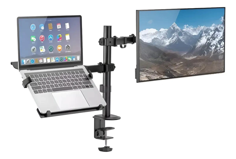 SOPORTE ARTICULADO PARA MONITOR Y LAPTOP CON AJUSTE ERGONOMICO - 1