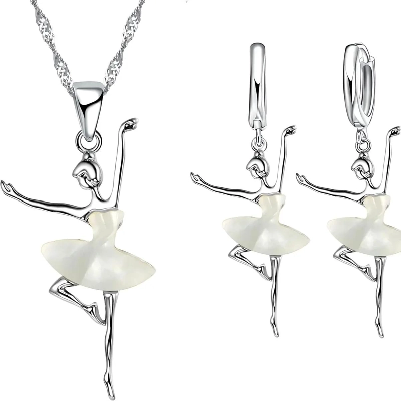 CONJUNTO DE JOYAS DE PLATA 925 CON AROS Y COLLAR PARA MUJER - 2
