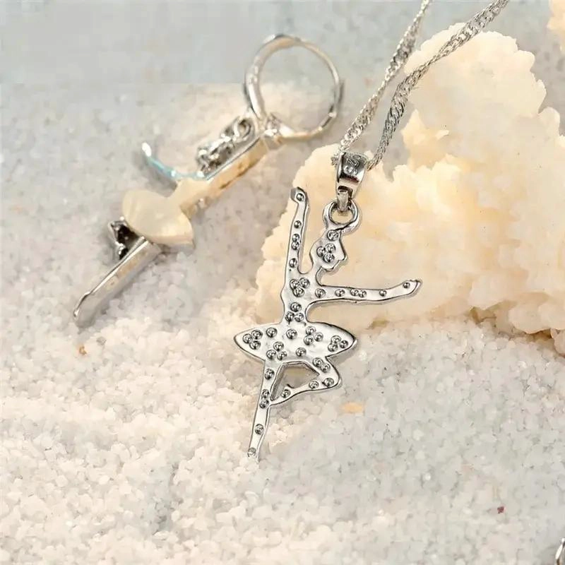 CONJUNTO DE JOYAS DE PLATA 925 CON AROS Y COLLAR PARA MUJER - 5