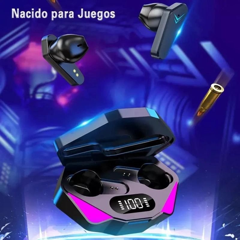 AUDIFONOS INALAMBRICOS GAMER BLUETOOTH 5.3 CON MICROFONO - 10
