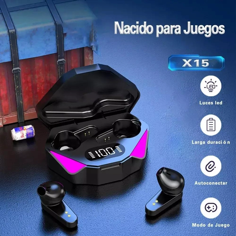 AUDIFONOS INALAMBRICOS GAMER BLUETOOTH 5.3 CON MICROFONO - 8