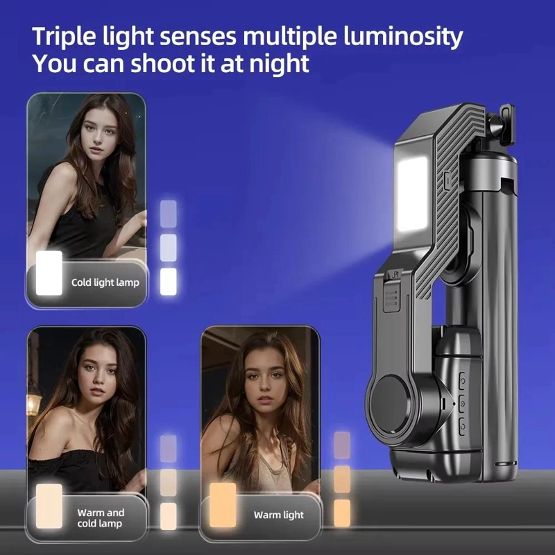 TRIPODE Y PALO SELFIE Q31 CON ESTABILIZADOR Y LUZ LED - 4