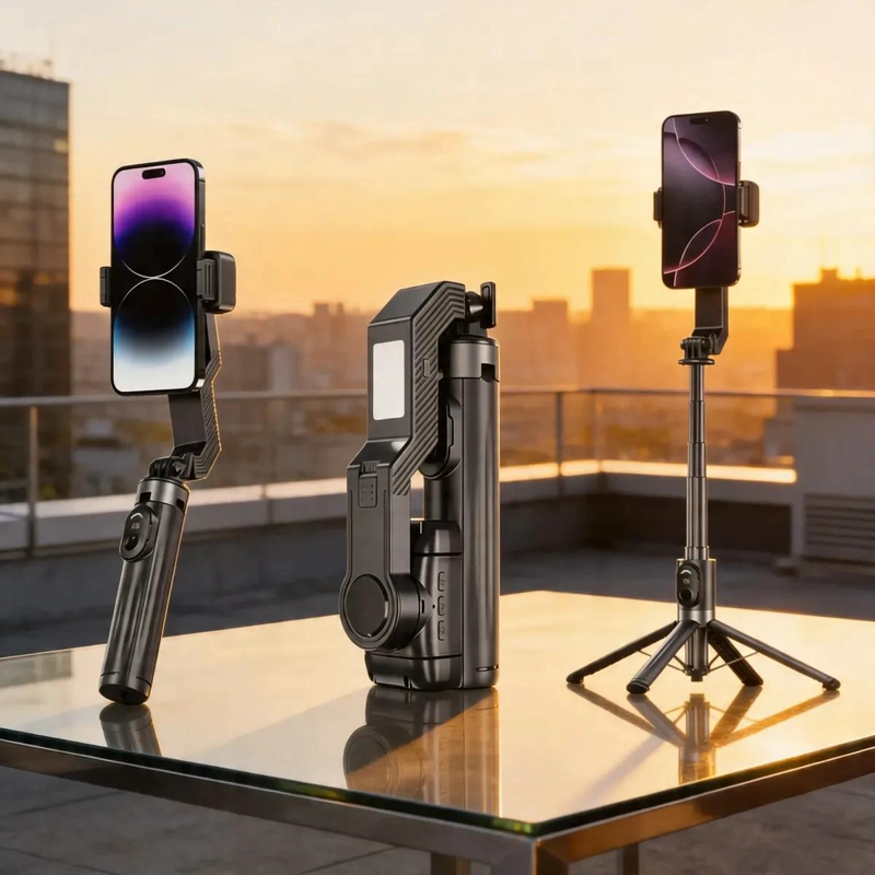 TRIPODE Y PALO SELFIE Q31 CON ESTABILIZADOR Y LUZ LED - 6