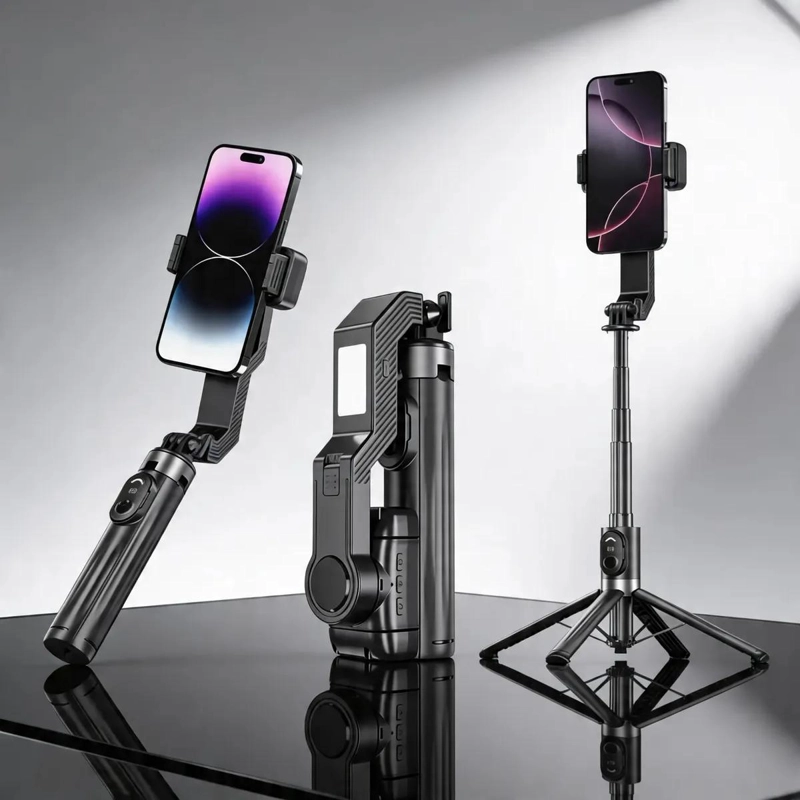 TRIPODE Y PALO SELFIE Q31 CON ESTABILIZADOR Y LUZ LED - 7
