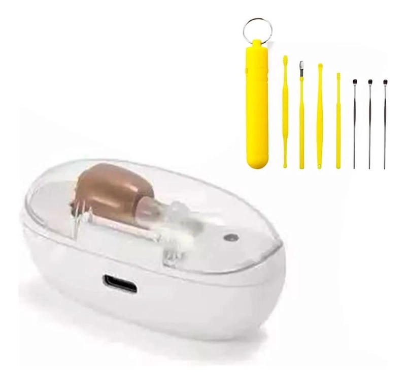 AUDIFONO INVISIBLE PARA SORDERA SEVERA CON KIT DE LIMPIEZA - 1