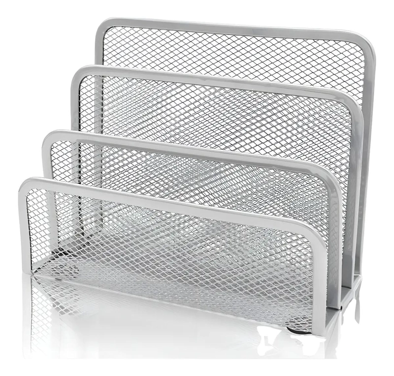 ORGANIZADOR DE ESCRITORIO DE METAL CON 3 COMPARTIMENTOS PARA OFICINA - 1