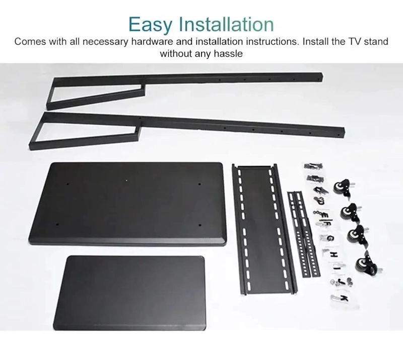 SOPORTE MOVIL PARA TV CON RUEDAS Y ESTANTES AJUSTABLES - 7