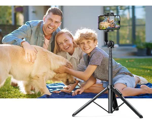 TRIPODE SELFIE EXTENSIBLE 1.5M CON SOPORTE Y OBTURADOR INALAMBRICO - 5
