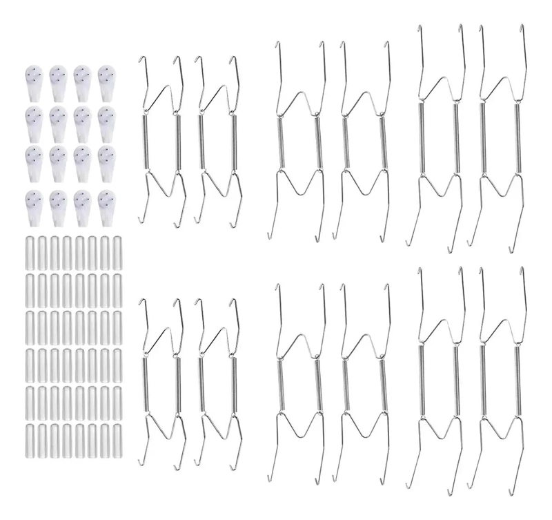12 COLGADORES DE PLATOS DE ACERO INOXIDABLE PARA PARED - 7
