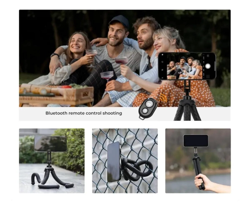 TRIPODE FLEXIBLE MAGNE TICO CON CABEZAL 360° PARA SMARTPHONES - 5
