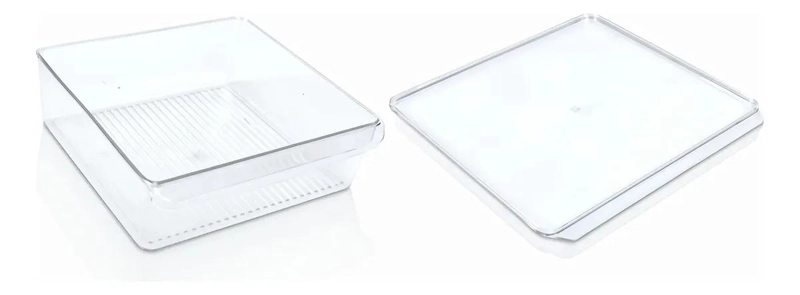 CAJA ORGANIZADORA RECTANGULAR PARA REFRIGERADOR 14X28X30 CM - 1