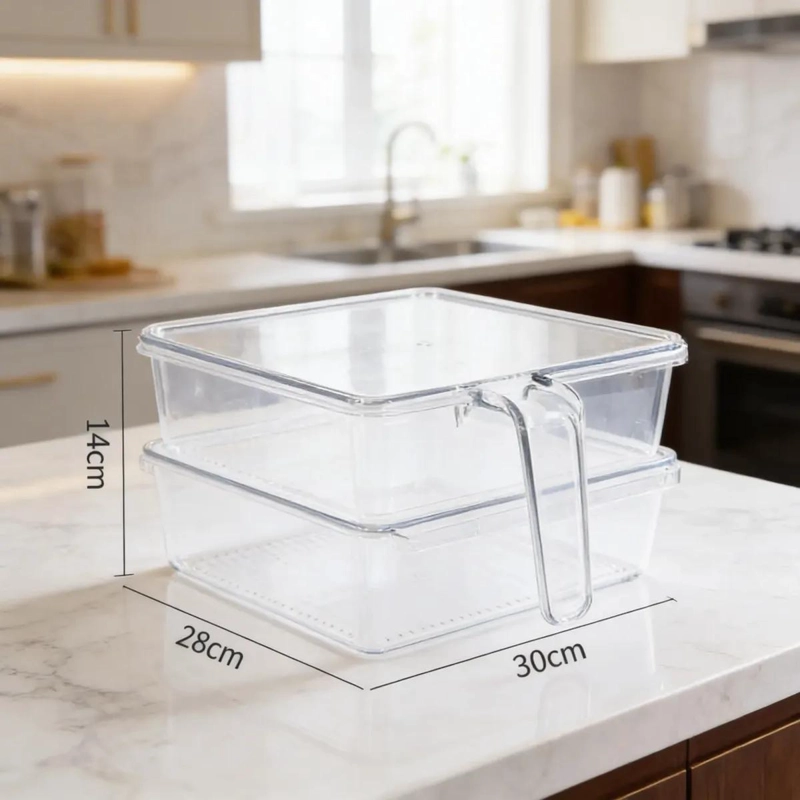 CAJA ORGANIZADORA RECTANGULAR PARA REFRIGERADOR 14X28X30 CM - 2