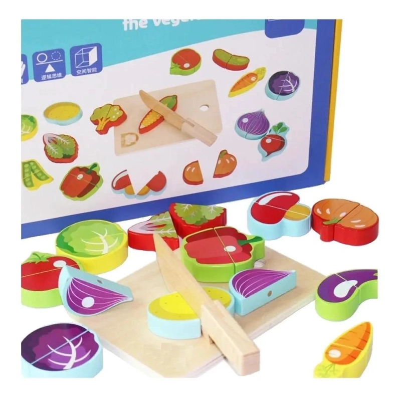 PUZZLE DIDACTICO DE MADERA CON FRUTAS MAGNE TICAS PARA NIÑOS - 1