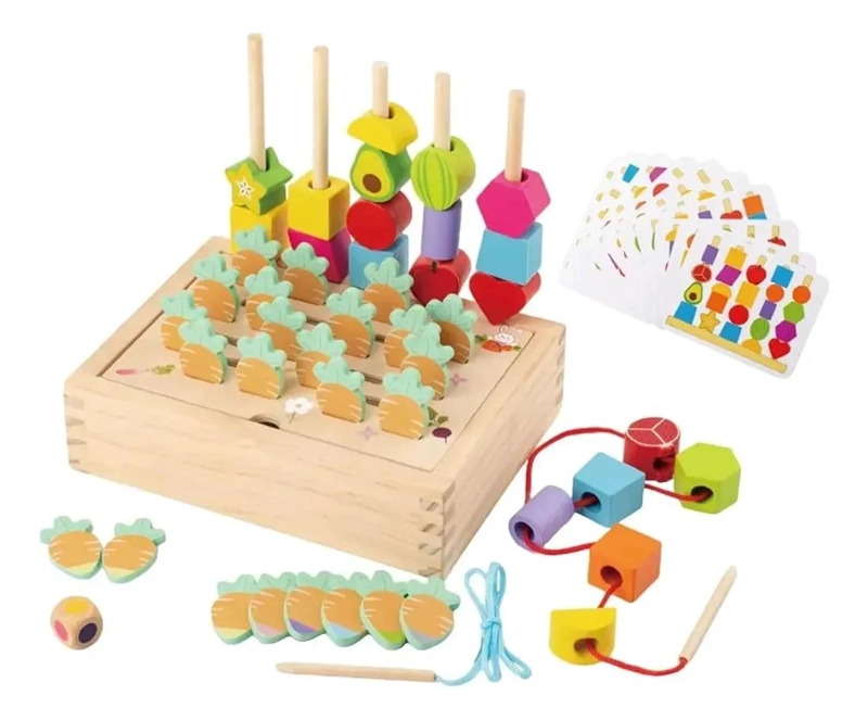 JUGUETE EDUCATIVO DE MADERA PARA APRENDIZAJE DE COLORES Y FORMAS - 1