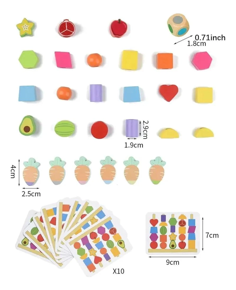 JUGUETE EDUCATIVO DE MADERA PARA APRENDIZAJE DE COLORES Y FORMAS - 2