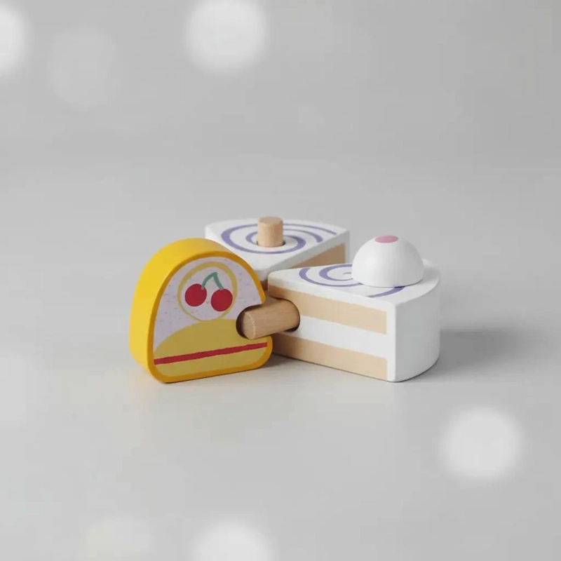 SET DE PASTELERIA DE MADERA PARA NIÑOS CON POSTRES Y CUPCAKES - 10
