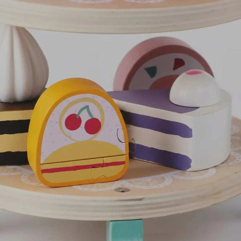 SET DE PASTELERIA DE MADERA PARA NIÑOS CON POSTRES Y CUPCAKES - 6