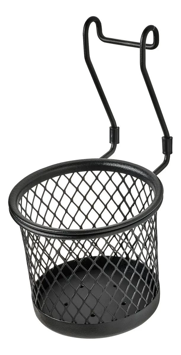 CONTENEDOR DE COCINA NEGRO DE ACERO CON DRENAJE 14X16 CM - 1