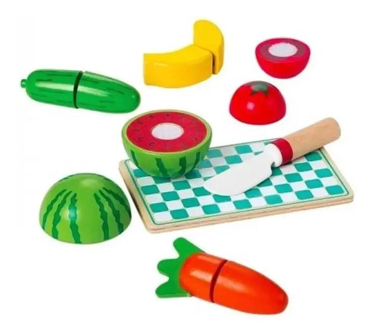 JUEGO DIDACTICO DE MADERA PARA CORTAR FRUTAS Y VERDURAS - 2