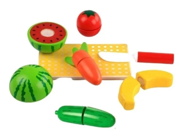 JUEGO DIDACTICO DE MADERA PARA CORTAR FRUTAS Y VERDURAS - 4