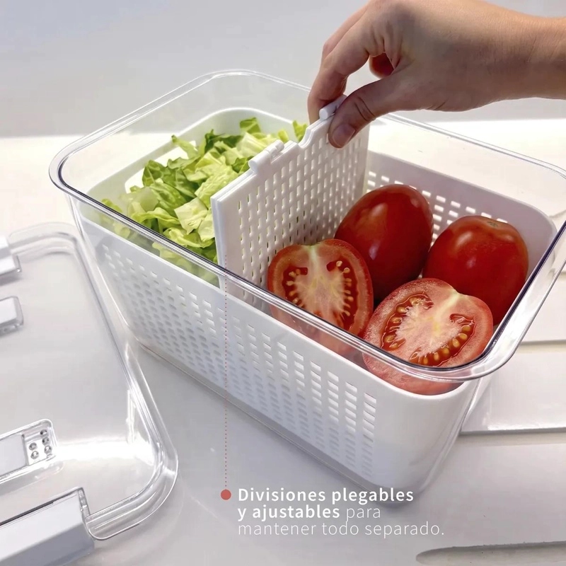 ORGANIZADOR DE REFRIGERADOR CON CESTA Y TAPA HERME TICA - 7