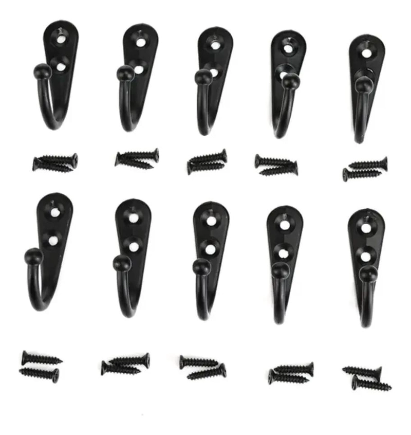 10 GANCHOS METALICOS RUSTICOS PARA COLGAR ROPA Y ACCESORIOS - 1