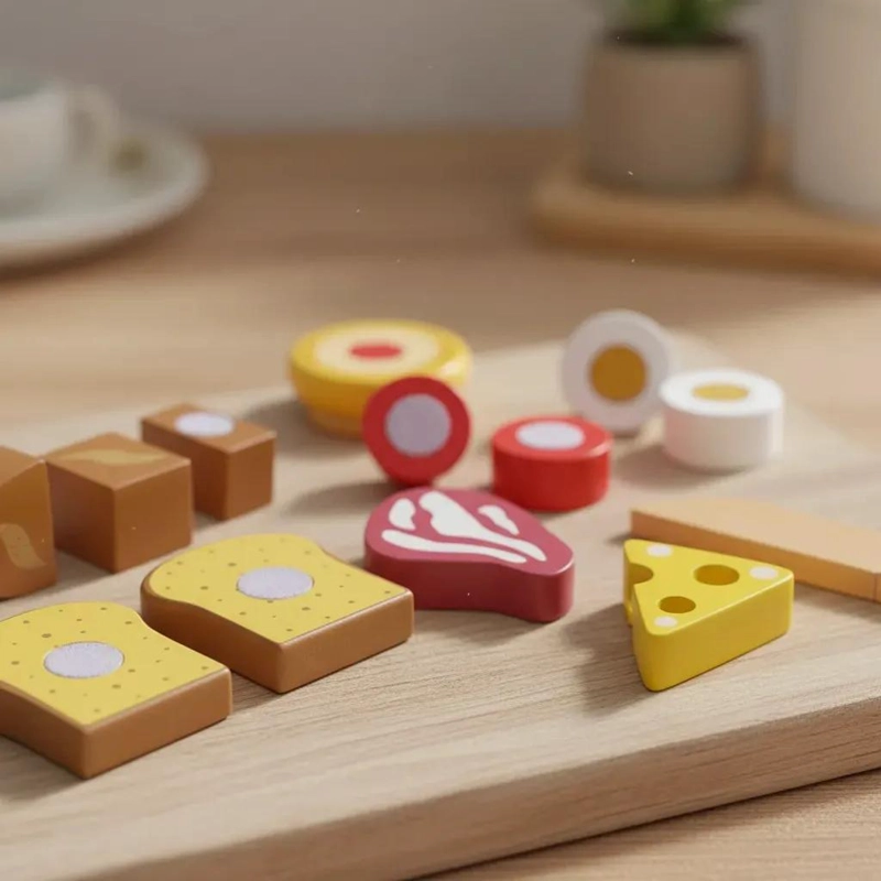 SET DE COMIDAS DE MADERA PARA CORTAR JUGUETE DIDACTICO - 7